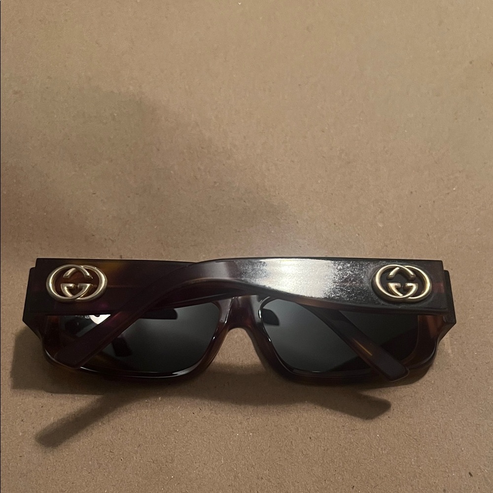 Gucci Tortoise Shell Frames Brown Sunglasses In B… - image 1